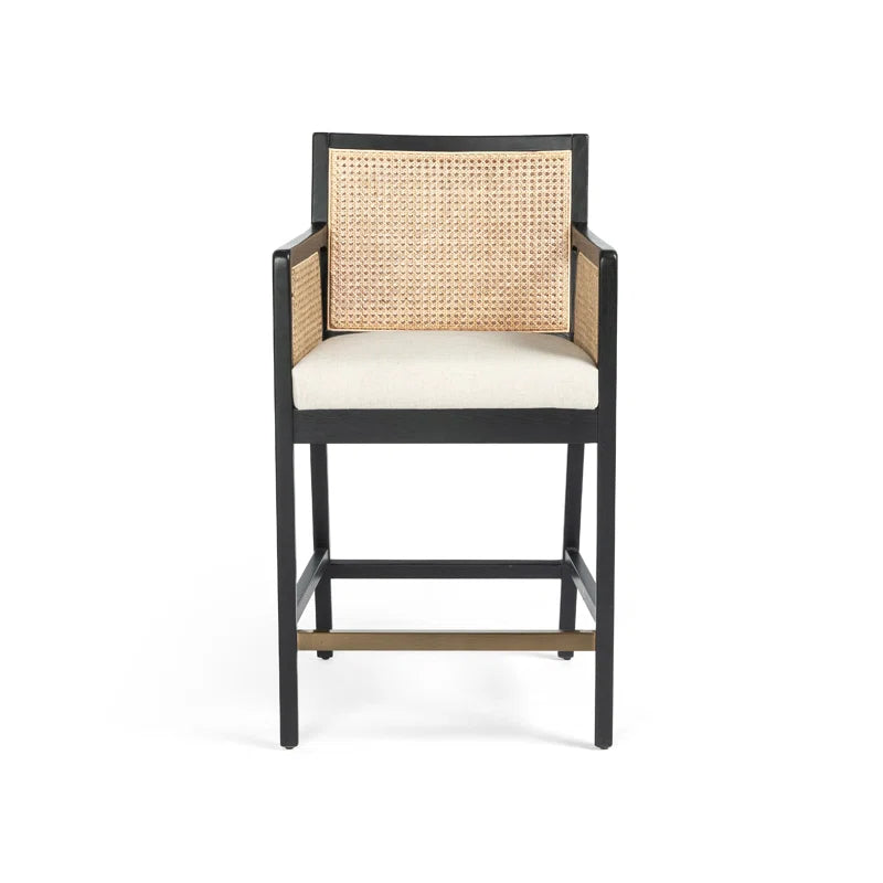 Octavia Upholstered Counter Stool with Solid Wood Frame