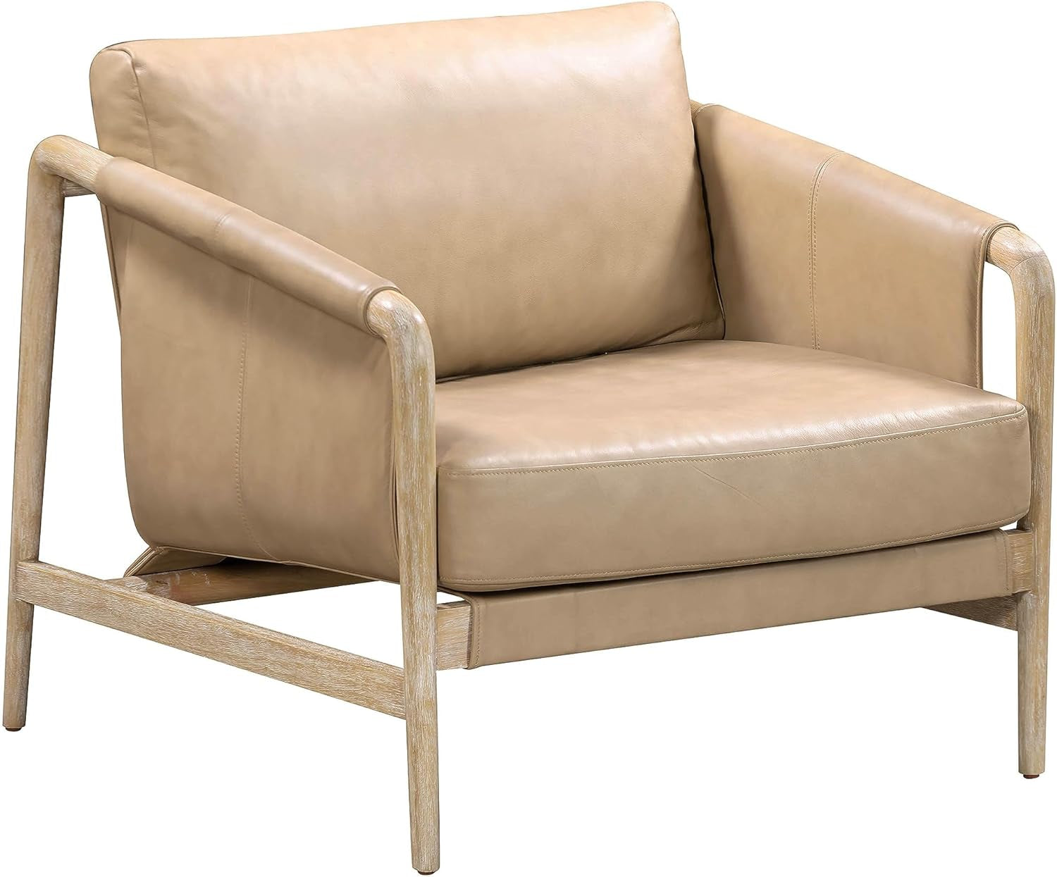 Tov Furniture Chakka Tan Genuine Leather Accent Chair